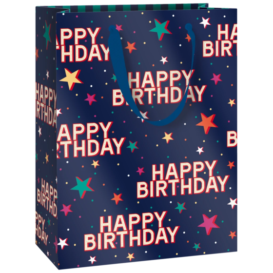 Geschenktasche „Starlett“ | 23×30×13 cm, 230 g/m², dunkelblau/türkis
