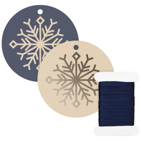 Geschenkanhänger-Set „Isobel“ | dunkelblau/hellbraun