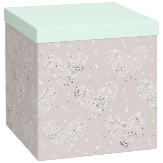 Geschenkbox „Eldana“ | 23×24×23 cm, 120 g/m², pearl/mintgrün
