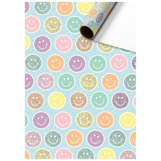 Geschenkpapier „Nea“ | 70 cm × 1,5 m, 76 g/m², hellblau/mehrfarbig, pastell