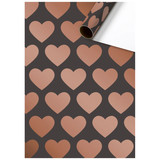 Geschenkpapier „Askja“ | 70 cm × 2 m, 80 g/m², kupfer/schwarz