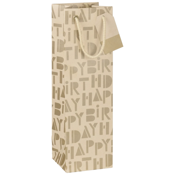 Flaschentasche „Vinci“ | 11×36×10,5 cm, 250 g/m², hellbraun
