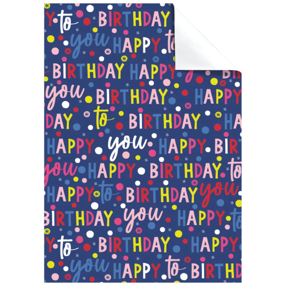 Geschenkpapier-Bogen „Benoni“ | 50×70 cm, 80 g/m², dunkelblau