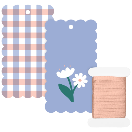 Geschenkanhänger-Set „Samia“ | lachs/himmelblau