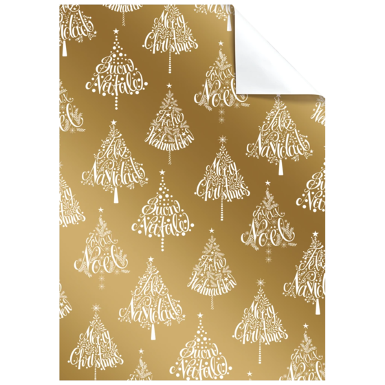 Geschenkpapier-Bogen „Vinto“ | 50×70 cm, 80 g/m², gold