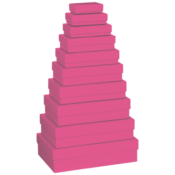 Geschenkboxen-Set One Colour | pink, 10 Größen