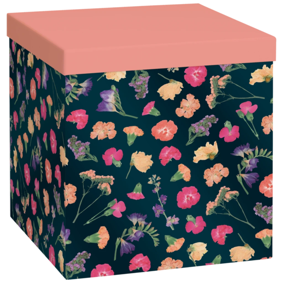 Geschenkbox „Maila“ | 23×24×23 cm, apricot/petrol