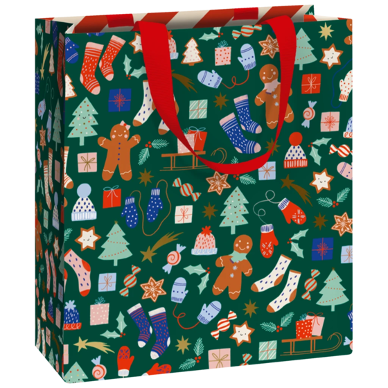 Geschenktasche „Marioka“ | 18×21×8 cm, 250 g/m², dunkelgrün