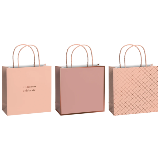 Geschenktasche „Min“ | 20×20×8 cm, 200 g/m², hellrosa