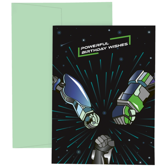 Grusskarten-Set „Robot“ | dunkelblau/mint