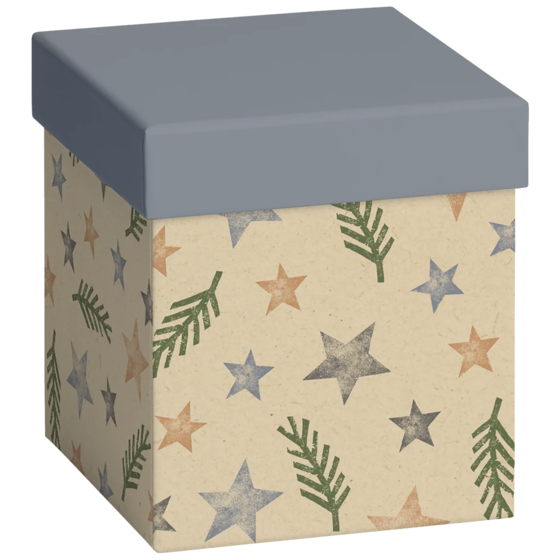 Geschenkbox „Naruto“ | 11×12×11 cm, blau/hellbraun