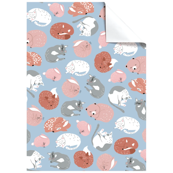 Geschenkpapier-Bogen „Okko“ | 100×70 cm, 80 g/m², hellblau