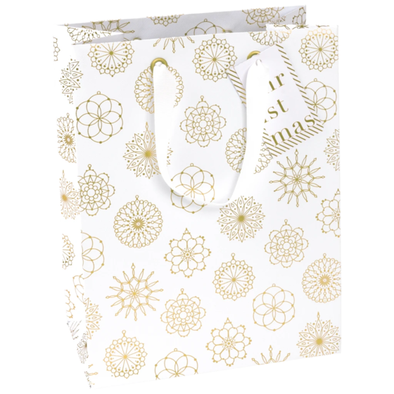 Geschenktasche „Jamila weiss“ | 23×30×13 cm, 230 g/m², weiß