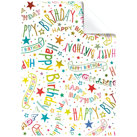 Geschenkpapier-Bogen „Alexandra“ | 100×70 cm, 76 g/m², weiß/mehrfarbig