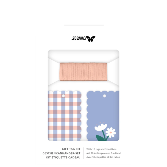 Geschenkanhänger-Set „Samia“ | lachs/himmelblau