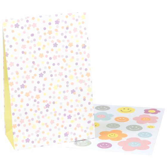 Bodenbeutel-Set „Nea“ | 12,5×19×6,5 cm, 110 g/m², weiß/mehrfarbig, pastell