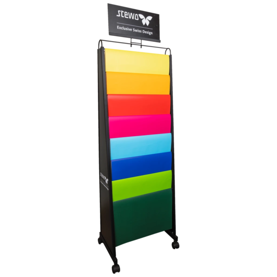 Bodendisplay | 550×1780×360 mm, RAL 9005, schwarz