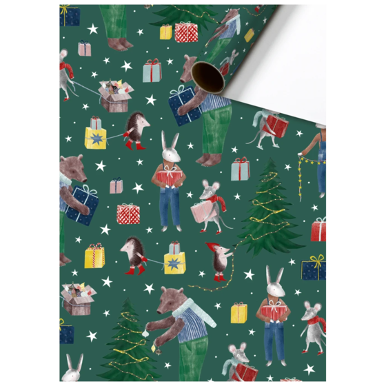 Geschenkpapier „Melin“ | 70 cm × 2 m, dunkelgrün
