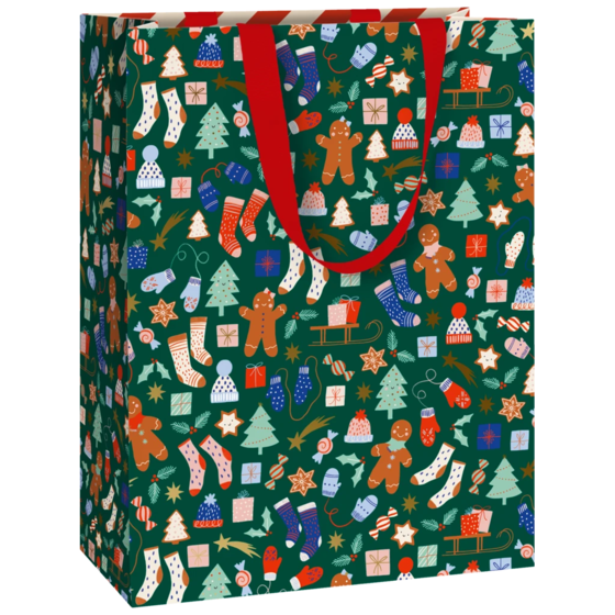 Geschenktasche „Marioka“ | 23×30×13 cm, 250 g/m², dunkelgrün