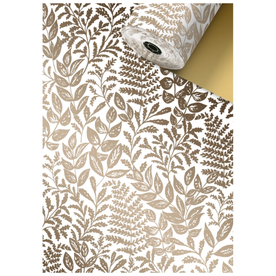 Geschenkpapier Sécaré-Rolle | 30 cm × 250 m, 70 g/m², weiß/gold