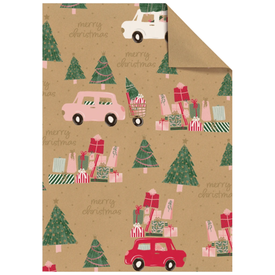 Geschenkpapier-Bogen „Anette“ | 100×70 cm, 70 g/m², braun