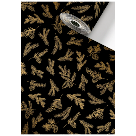 Geschenkpapier Sécaré-Rolle „Mariola“ | 70 cm × 100 m, 76 g/m², schwarz