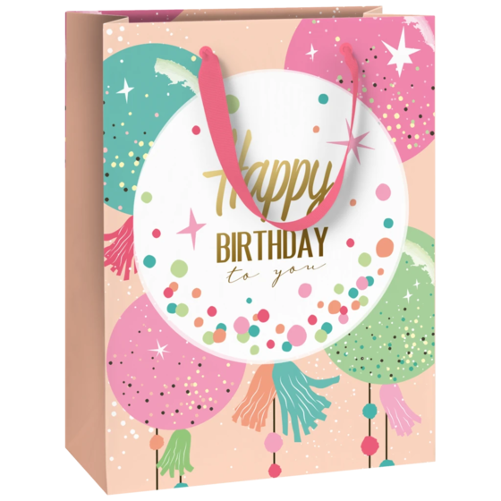 Geschenktasche „Partyballoons“ | 23×30×13 cm, 180 g/m², mehrfarbig