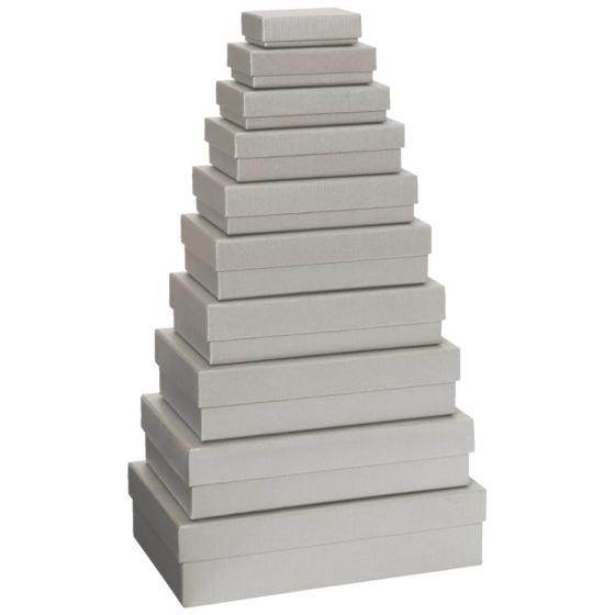 Geschenkboxen-Set One Colour | silber, 10 Größen
