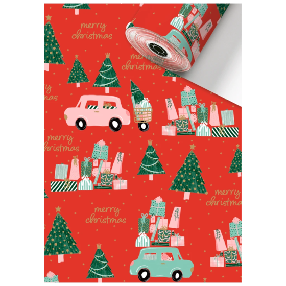 Geschenkpapier Sécaré-Rolle „Anette“ | 30 cm × 250 m, 80 g/m², rot
