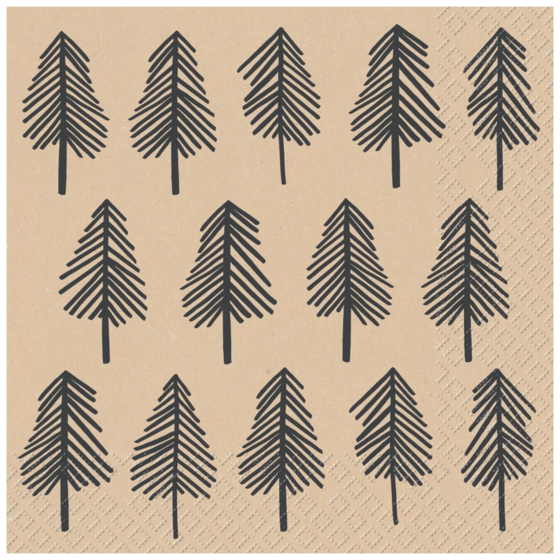 Servietten | 33×33 cm, braun, 20 Stück