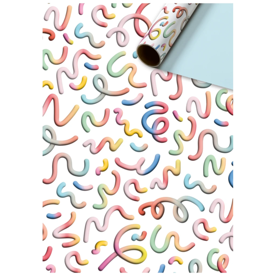 Geschenkpapier „Mixa“ | 70 cm × 2 m, 80 g/m², weiß/bunt