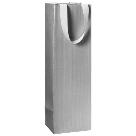 Flaschentasche One Colour | 11×36×10,5 cm, 250 g/m², silber