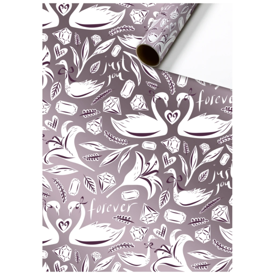 Geschenkpapier „Nikki“ | 70 cm × 1,5 m, 76 g/m², malve