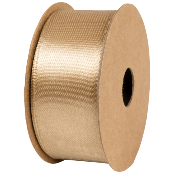 Geschenkband | Satin Polyester, 25 mm × 4 m, hellbraun