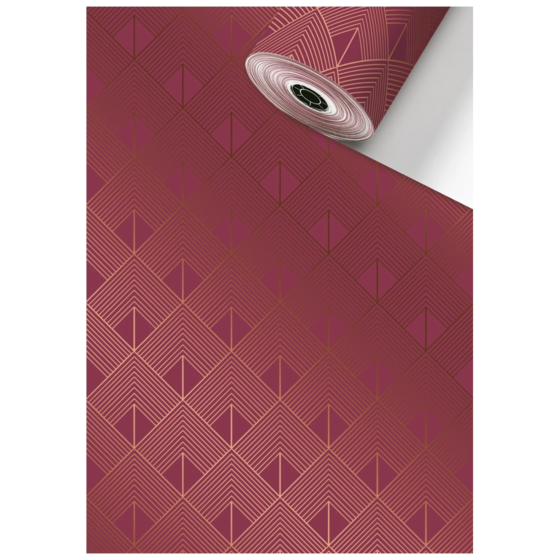Geschenkpapier Sécaré-Rolle „Oreste“ | 50 cm × 100 m, 80 g/m², bordeaux