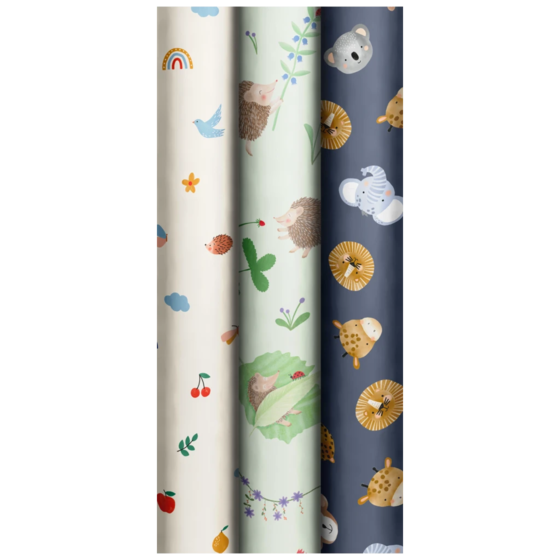 Geschenkpapier „Happy Baby“ | 70 cm × 2 m, 80 g/m², sortiert