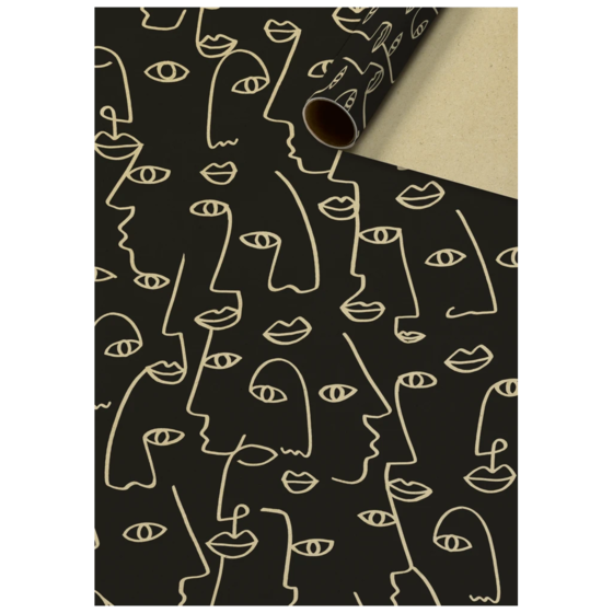 Geschenkpapier „Ardik“ | 70 cm × 2 m, 80 g/m², schwarz