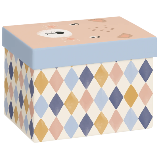 Geschenkbox „Buba“ | 12×12×16,5 cm, 120 g/m², mehrfarbig, pastell