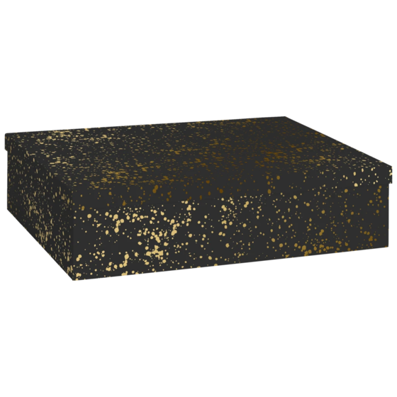 Geschenkbox „Sprenkel“ | 33×12×48 cm, 120 g/m², schwarz