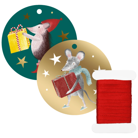 Geschenkanhänger-Set „Melin“ | dunkelgrün/gold