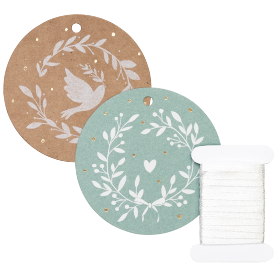 Geschenkanhänger-Set „Avi“ | türkis/braun