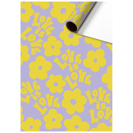 Geschenkpapier „Floro“ | 70 cm × 2 m, 70 g/m², gelb/lila
