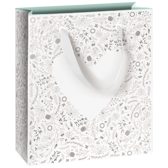 Geschenktasche „Eldana“ | 18×21×8 cm, 250 g/m², pearl