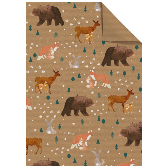 Geschenkpapier-Bogen „Liun“ | 100×70 cm, 60 g/m², braun