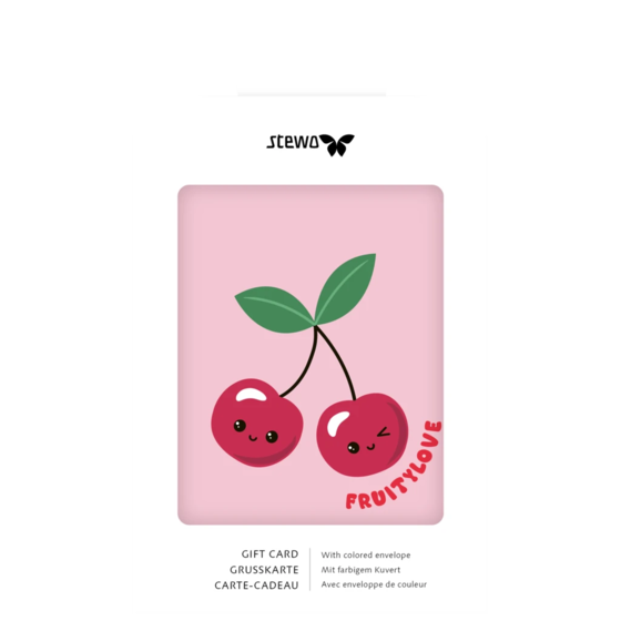 Grußkarte „Yumi“ mit passendem Briefumschlag | A6, rosa/kirschrot
