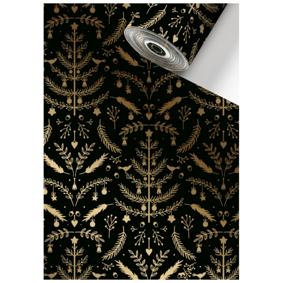 Geschenkpapier Sécaré-Rolle „Baku“ | 30 cm × 100 m, 76 g/m², schwarz