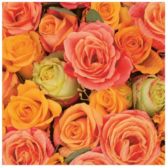 Servietten „Rosso“ | 33×33 cm, orange, 20 Stück