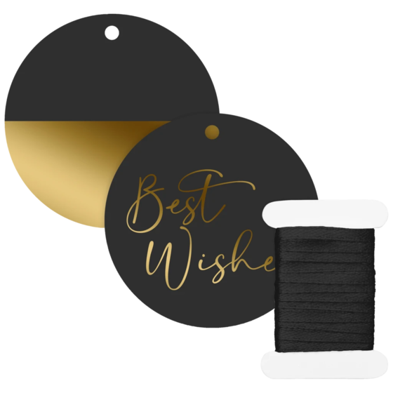 Set d'étiquettes-cadeaux « moucheté » | noir
