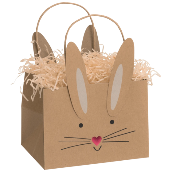 Geschenktasche „Bunny“ | 14×13×18 cm, 250 g/m², braun