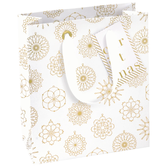 Geschenktasche „Jamila“ | 18×21×8 cm, 250 g/m², weiß